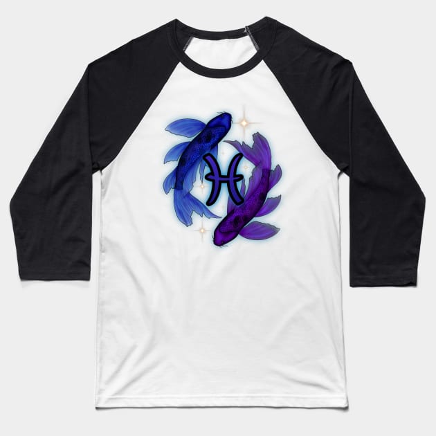 Pisces Baseball T-Shirt by CDFRandomosity